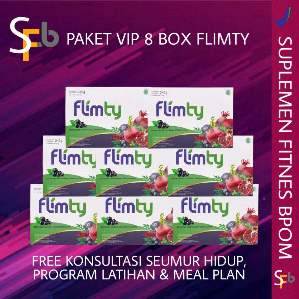 FLIMTY FIBER DETOX 100% ORIGINAL DIET 8 BOX 144 SACHET  BPOM ANTIOKSIDAN