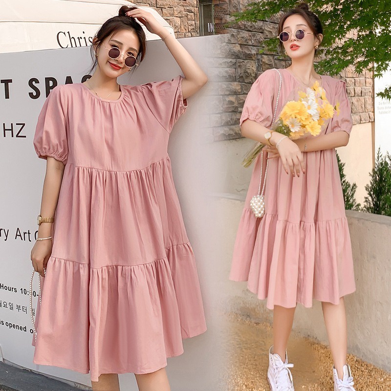 IL - DRESS MIJOO WANITA LENGAN PUFF | DRESS MIDI RUFFLE WANITA KOREAN STYLE