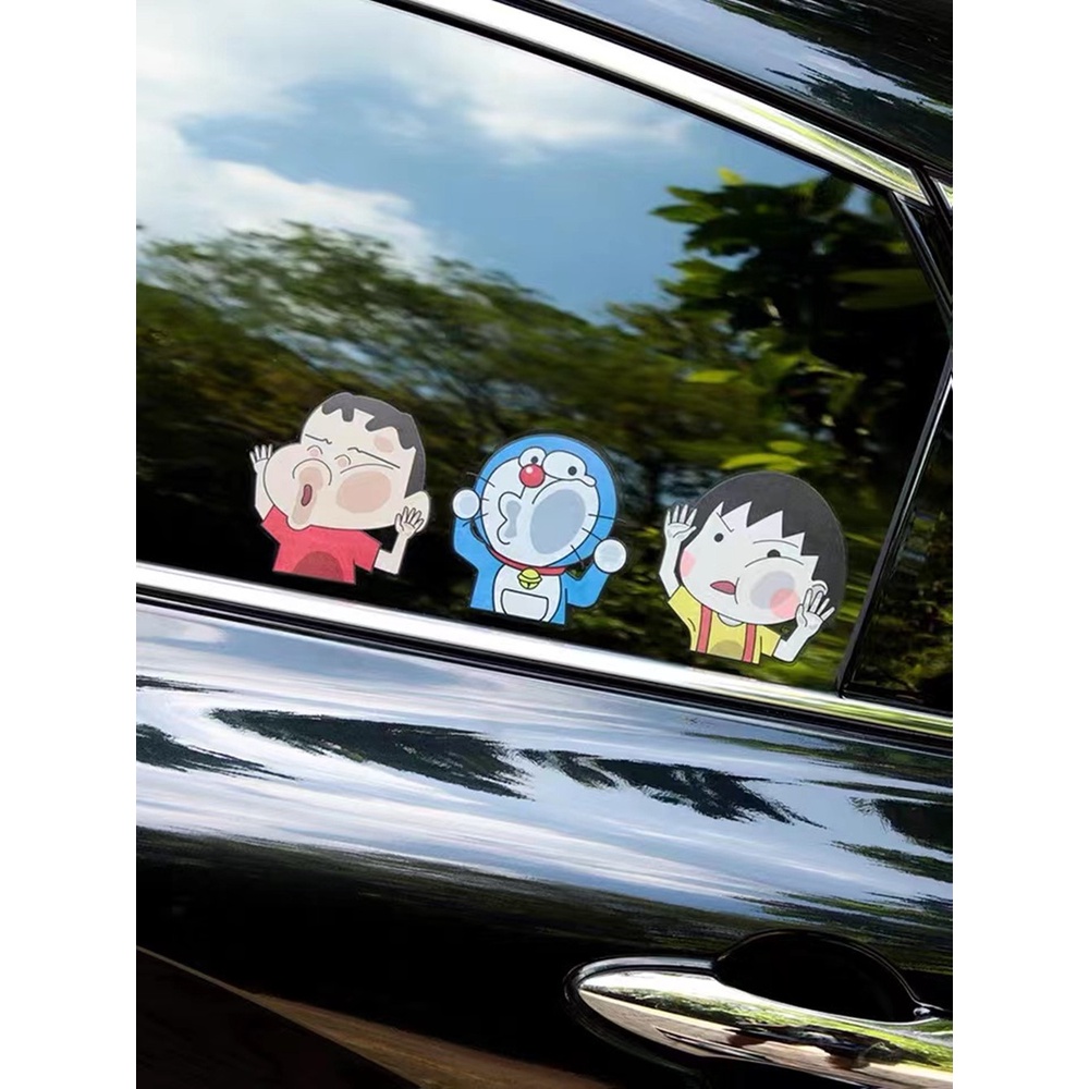 6pcs Stiker Motif Kartun Crayon Shin-chan Naruto Untuk Dekorasi Mobil / Motor