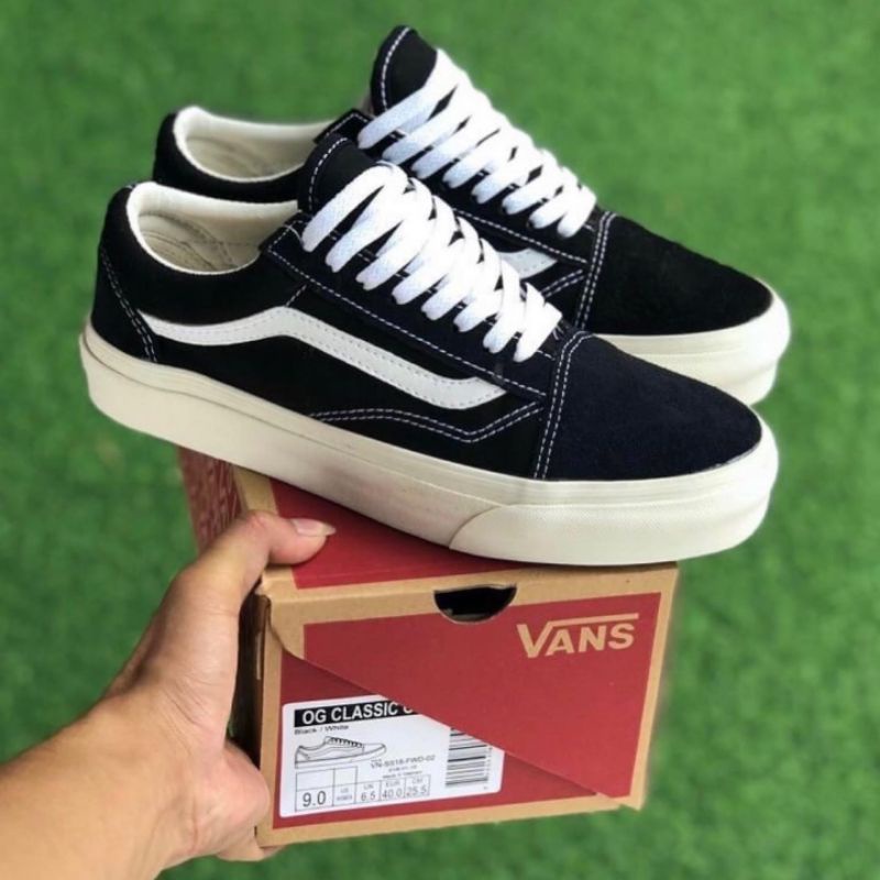 [BISA COD] SEPATU VANS OLDSKOOL OG BLACKWHITE