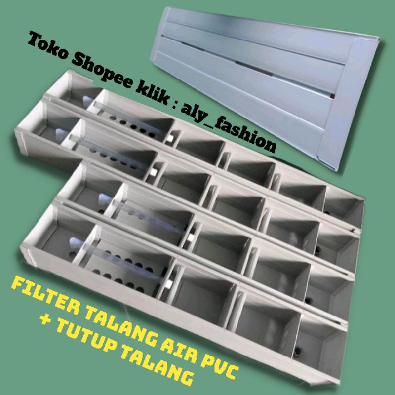 Filter talang Akuarium +tutup pvc uk100cm-150cm HARGA PROMO + tutup talang pvc+talang aquarium+top filter talang pvc/150cm
