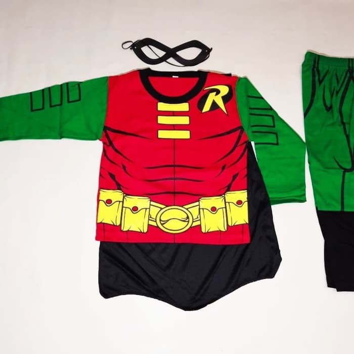 Baju Kostum Anak Superhero Robin Setelan Panjang Karnaval Ultah