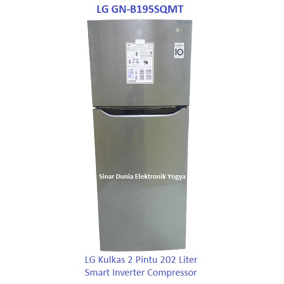 BIG SALE LG Kulkas 2 Pintu Smart Inverter 202 Liter GN-B195SQMT PROMO GARANSI