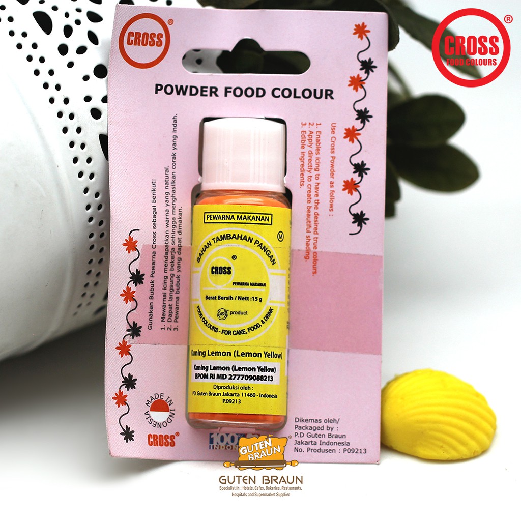 

CROSS Pewarna Makanan Bubuk LEMON YELLOW 15gr