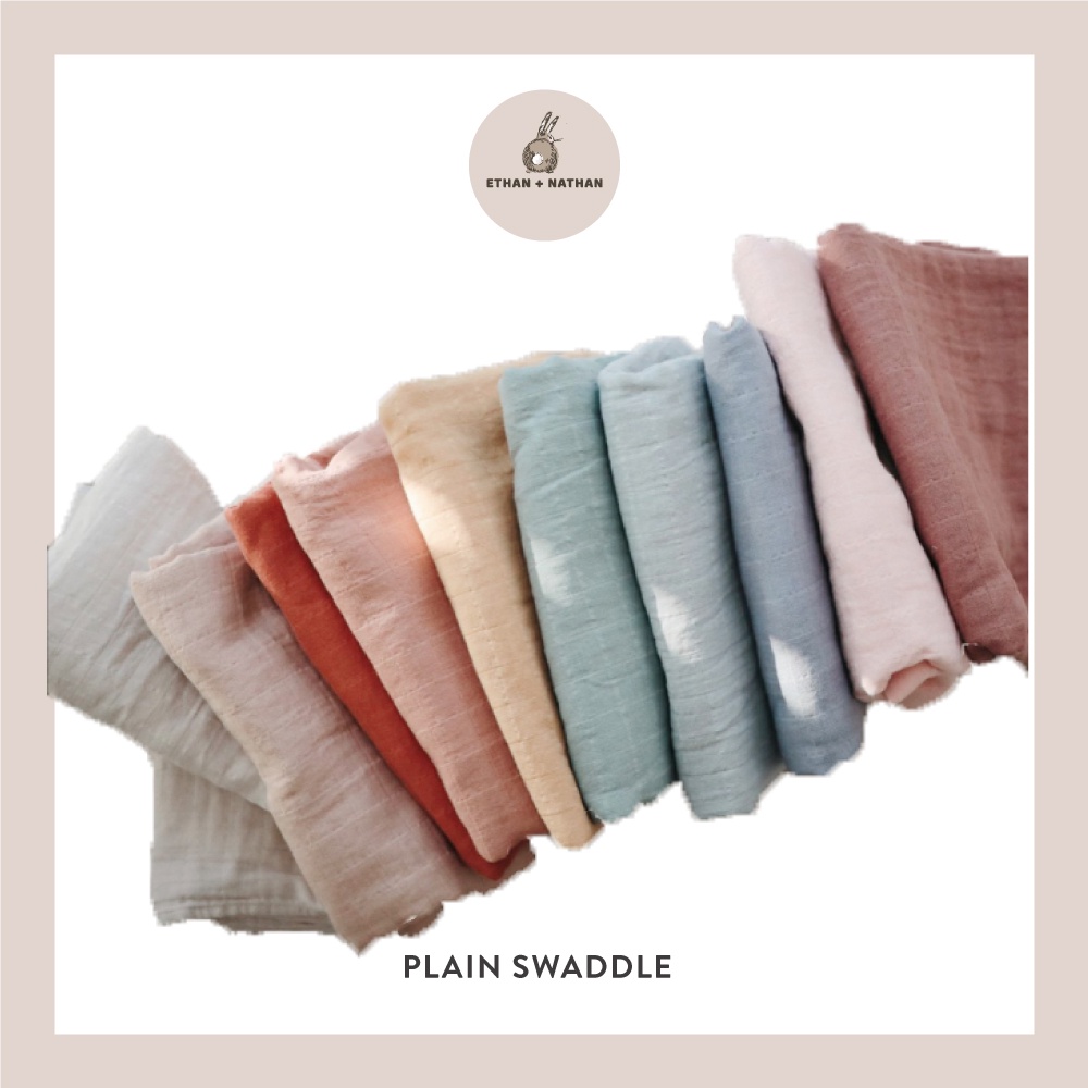 Ethan + Nathan - Plain Swaddle Organic Cotton / Bedong Bayi