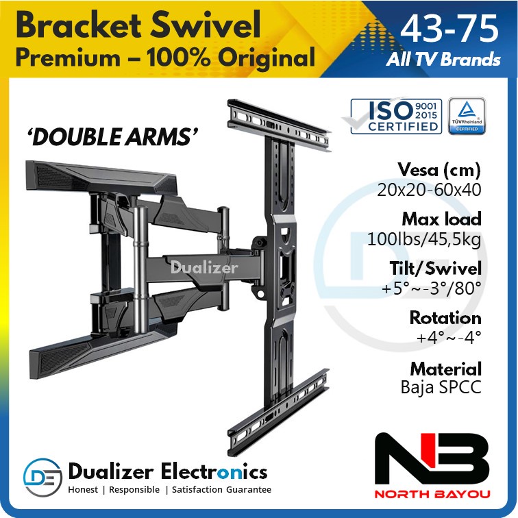 Bracket TV Smart/Android TV LED 75 70 65 60 58 55 50 43 Inch Curved UHD 4K-8K NB P6 Import Premium