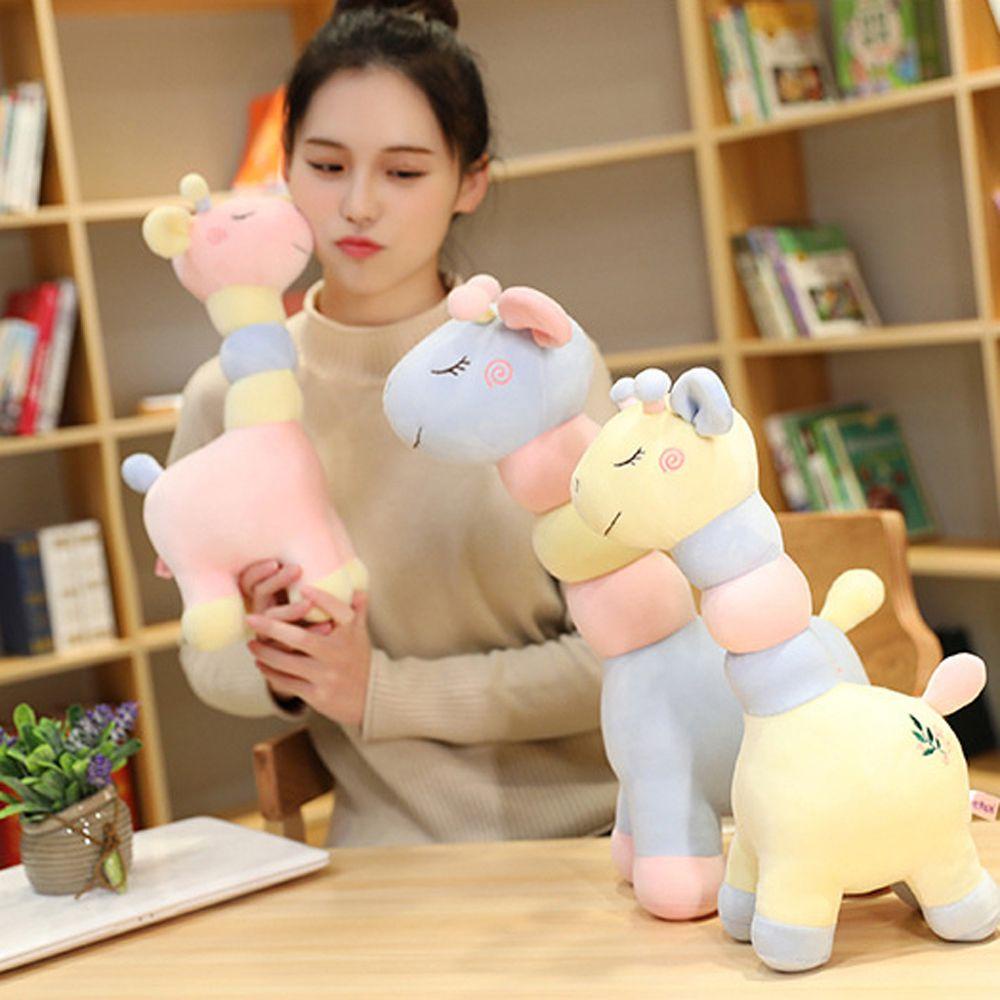 Lanfy Giraffe Plush Toy Mainan Anak Boneka Kawaii Plushie Boneka Hewan Boneka Kartun Dekorasi Rumah Jerapah Boneka Mainan