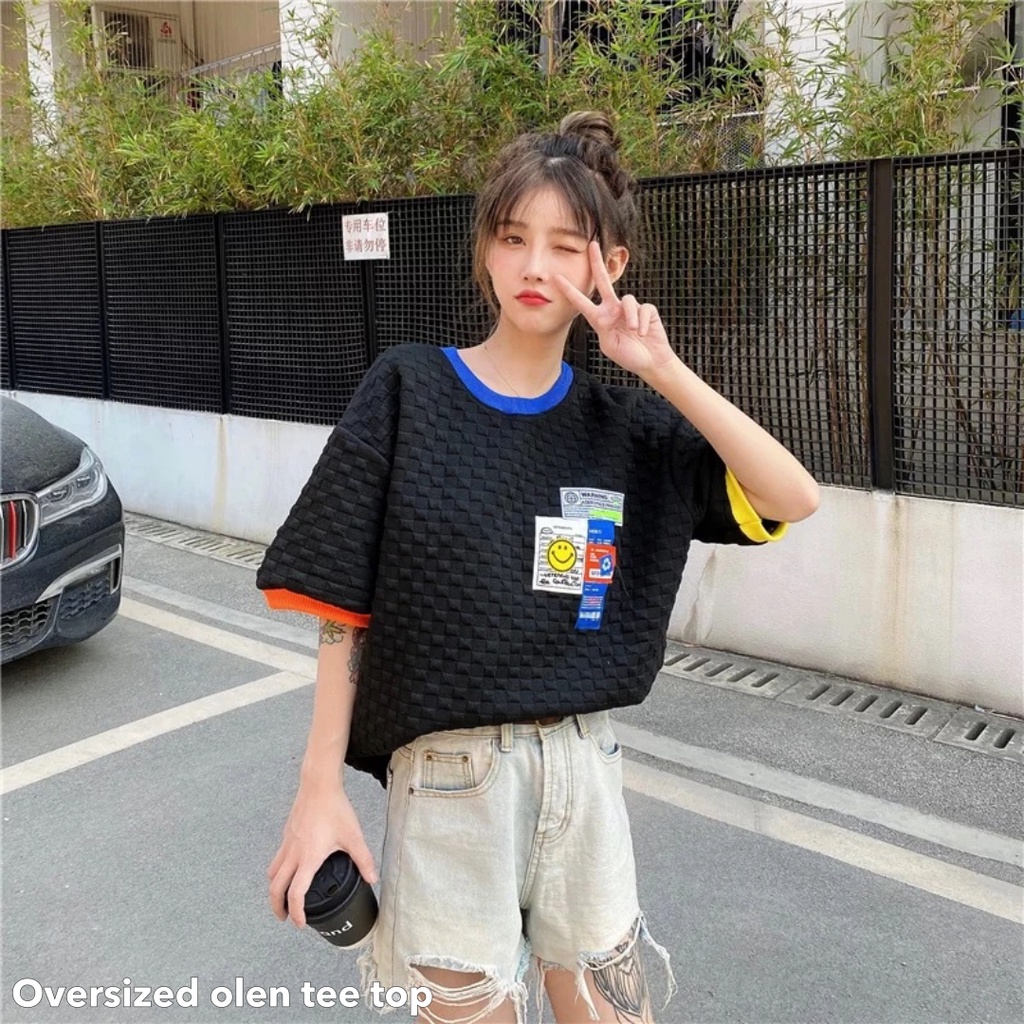 Oversized olen tee top -Thejanclothes