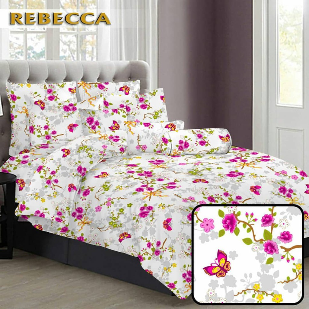 sprei shabby chic rebecca pink