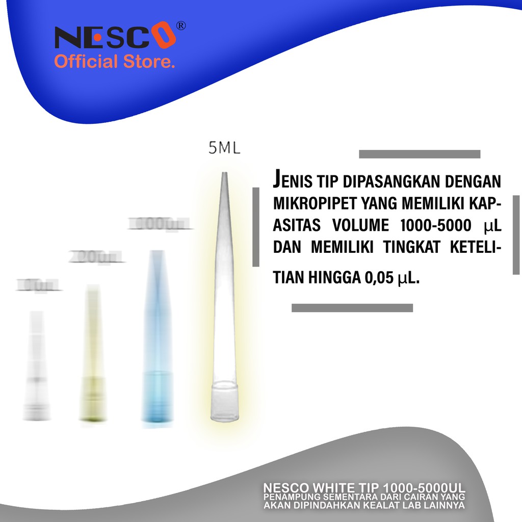 Nesco White Tip 1000-5000ul, Gilson (300pcs/bag), SM