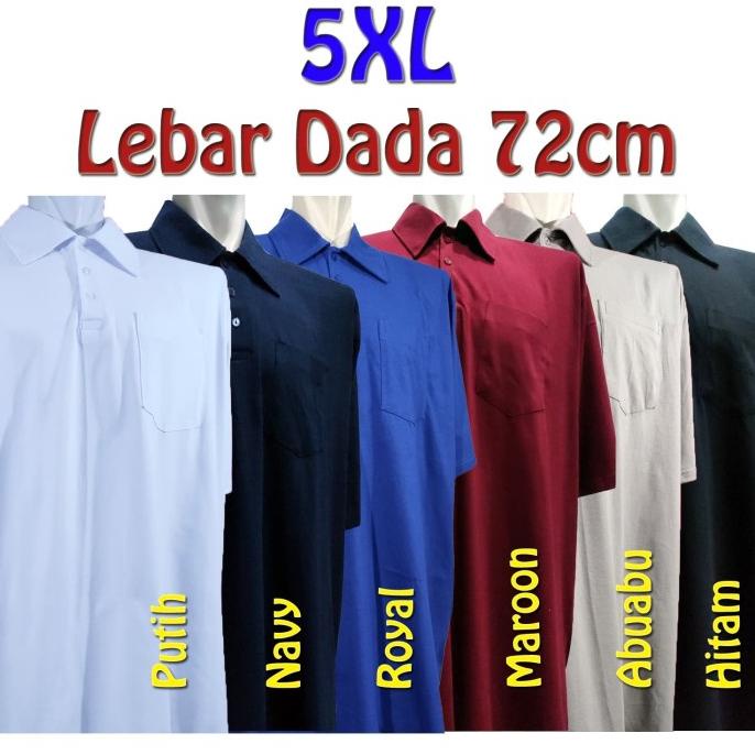 Kaos Kerah Polos Katun Combed 20S Jumbo Besar Ukuran 5XL