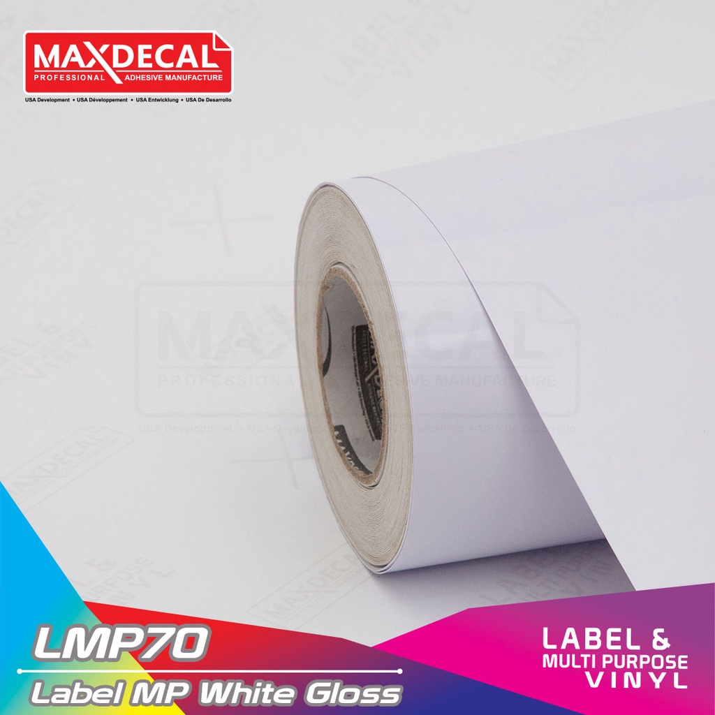 

[127cm x 50m] MAXDECAL LMP85-127 Sticker Label Printing Multi Purpose Vinyl Printable Solvent Roll