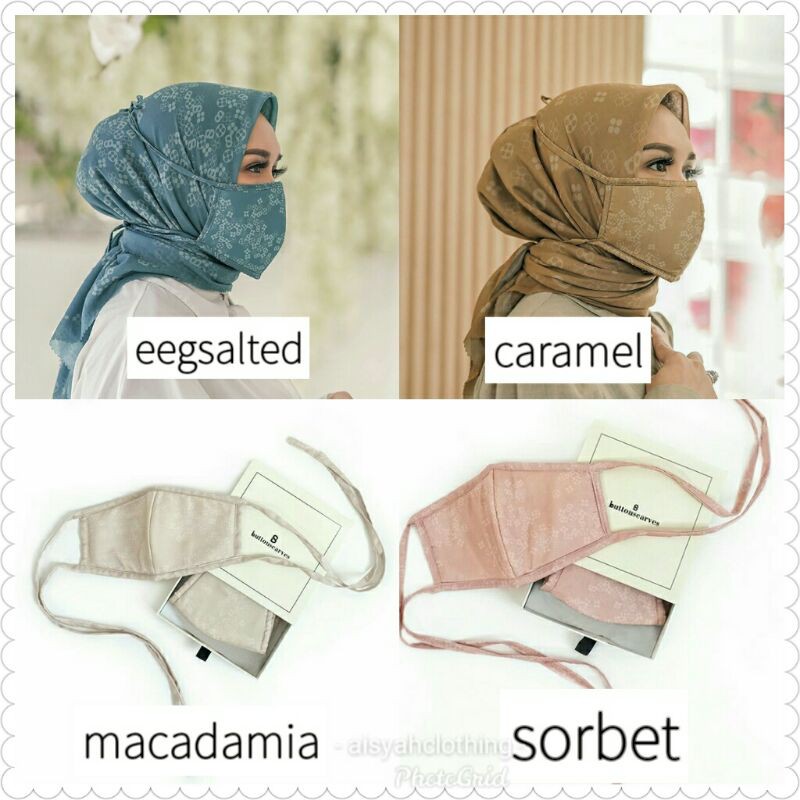 new monogram padded mask by buttonscarves