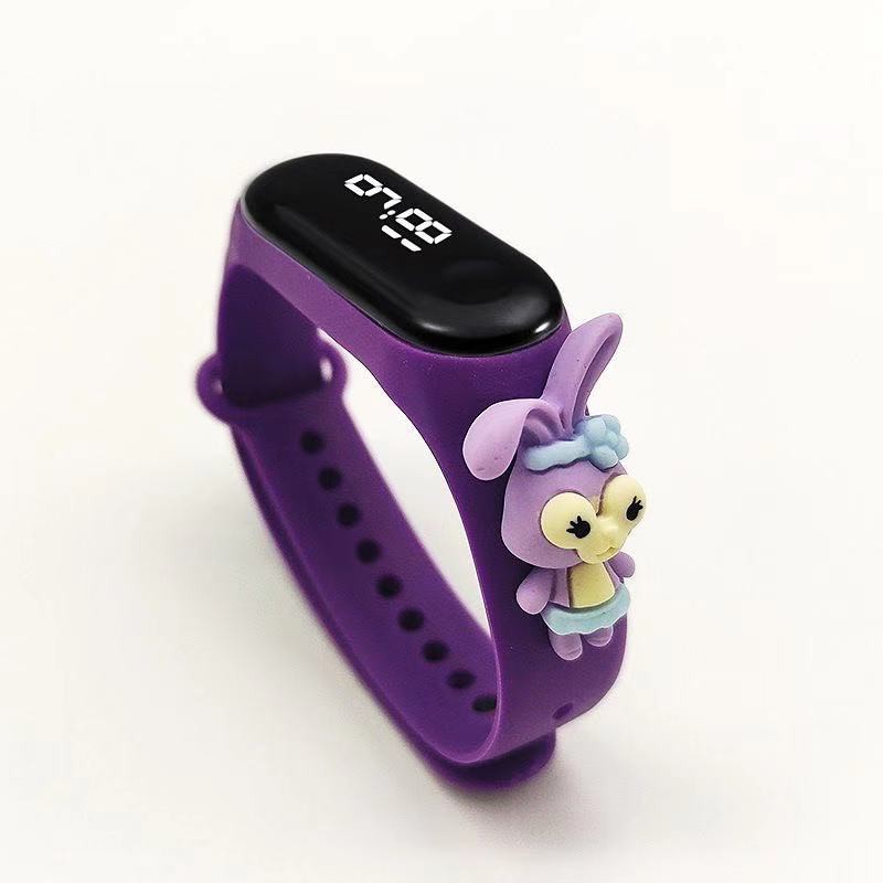 Jam Tangan Elektronik Led Motif Kartun Mickey Pikachu Bahan Silikon Untuk Anak / Jam Tangan Karakter-38-5 #7 PurpleRabbit