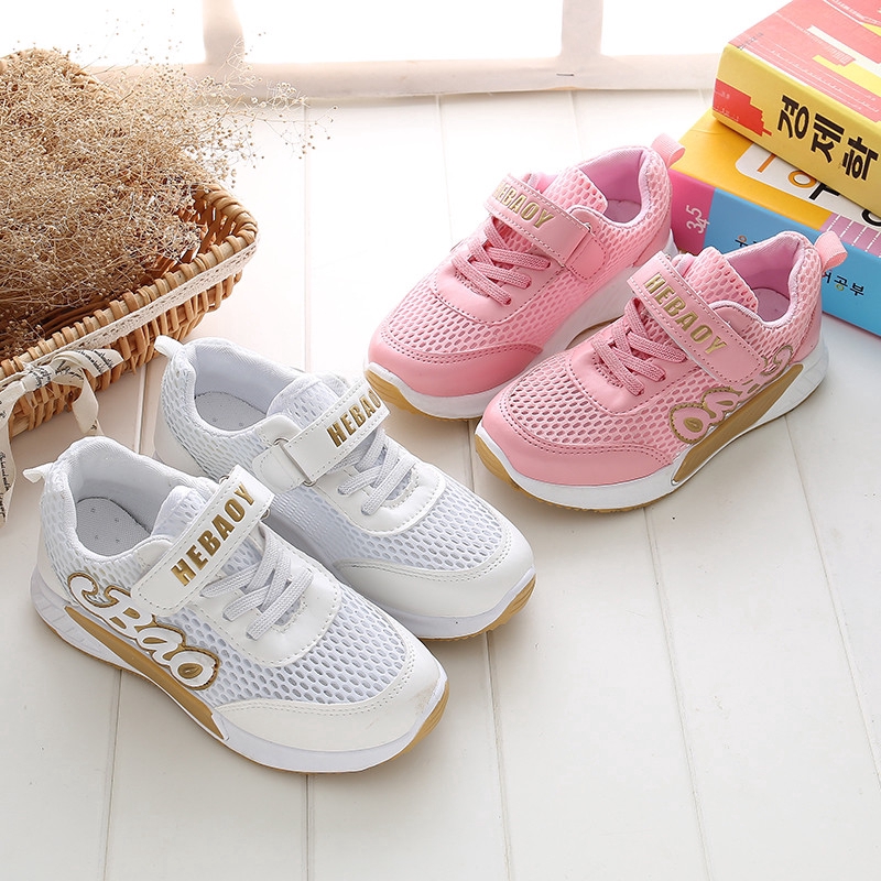 W6605 mesh sepatu anak sneakers perempuan lakilaki