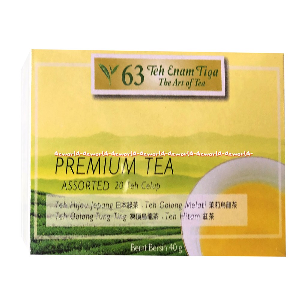 Teh Enam Tiga 63 Premium Tea Assorted 20teh Celup Teh Hijau Green Tea Jepang