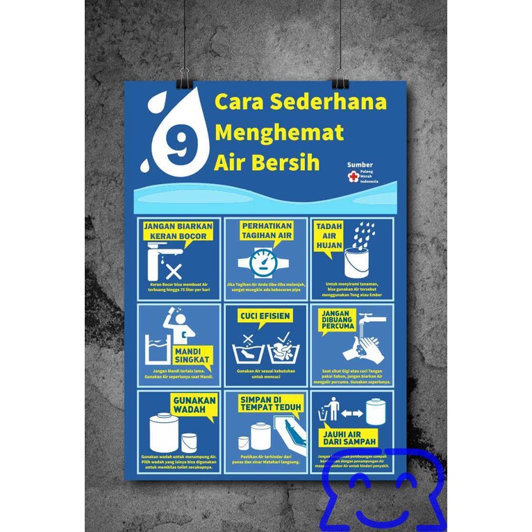 

Poster Hemat Air Bersih – Biasakan 9 Cara untuk menghematnya