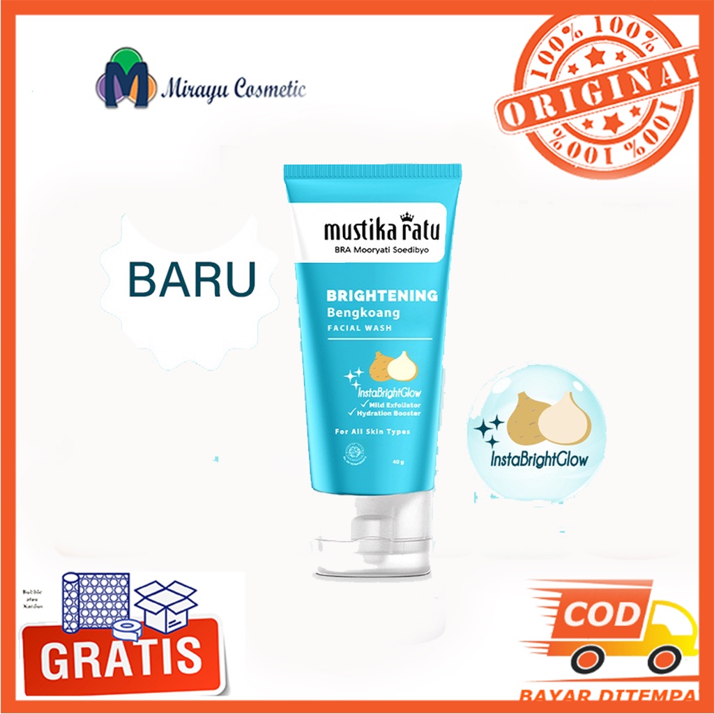 Mustika Ratu Brightening Bengkoang Facial Wash 40 gr 40g Sabun Cuci Muka Wajah Kecil Travel