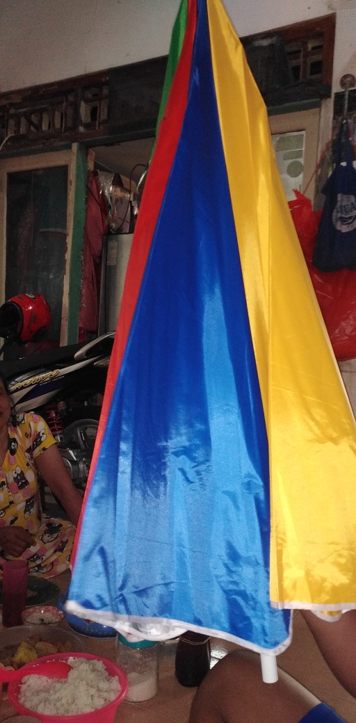 Payung Tenda Pantai 210cm Pelangi - Silver Anti-uv, Payung Besar Untuk Jualan Dagang Pkl
