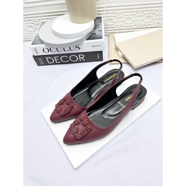 sepatu flat shoes wanita terbaru kekinian pesta louisdear flat 2 cm bahan dove B70