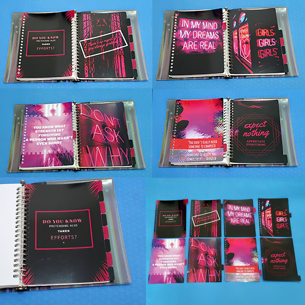 

Pembatas Binder Black and Pink Quote 2 Ring, 6 Ring, 20 Ring, 26 Ring 1 Set 8 Lembar Murah