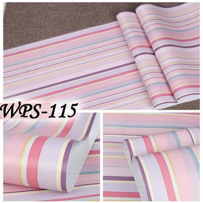 Wallpaper dinding tema 5M 115 RAINBOW LINE