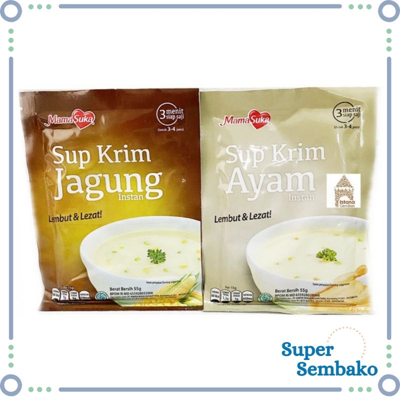 MAMASUKA SUP KRIM AYAM DAN JAGUNG INSTAN 55g