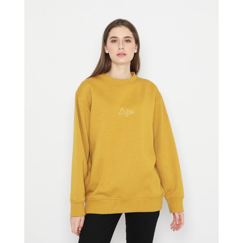 Dz97 Sweater Crewneck Pria Distro Grafity Sweter Switer Crewnek CN Crowneck Cowok Cewek Wanita Tebal-Litle Mustard