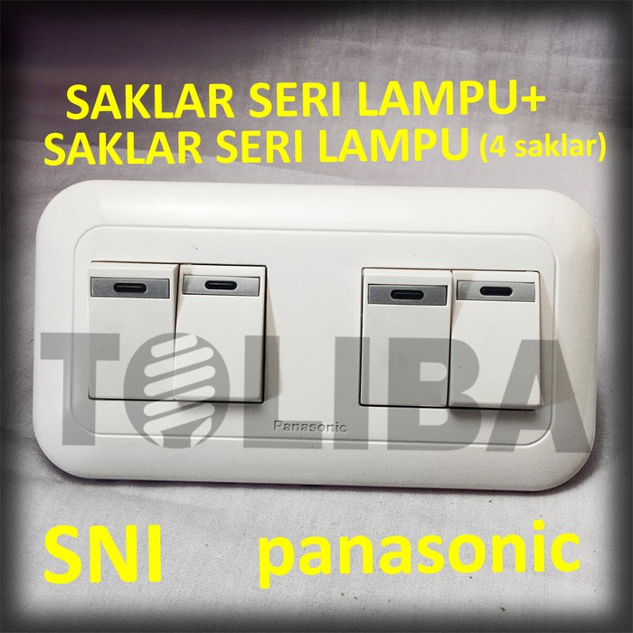 saklar seri lampu + saklar seri lampu ib panasonic 4 saklar double SNI