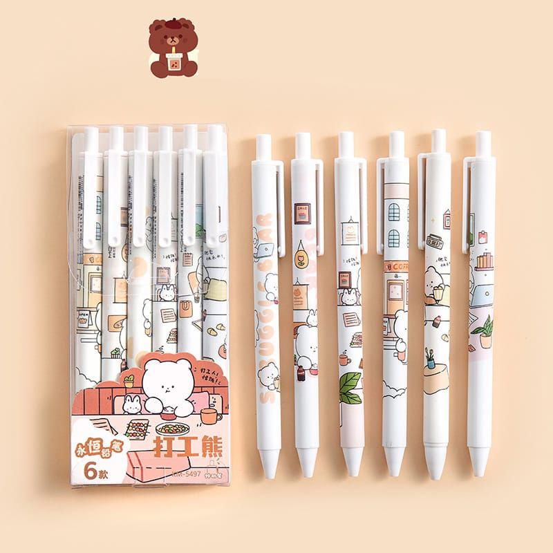 

1 Pcs Pulpen Gel 0.5mm Motif White Bear Kawaii Gel Pen Ballpoin Gel Ink Pulpen Gel Beruang Mekanik Cetekan