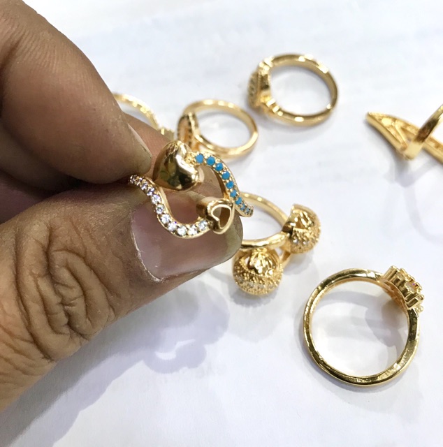 Cincin wanita lapis emas  cincin permata zircone xuping yaxiya replika emas