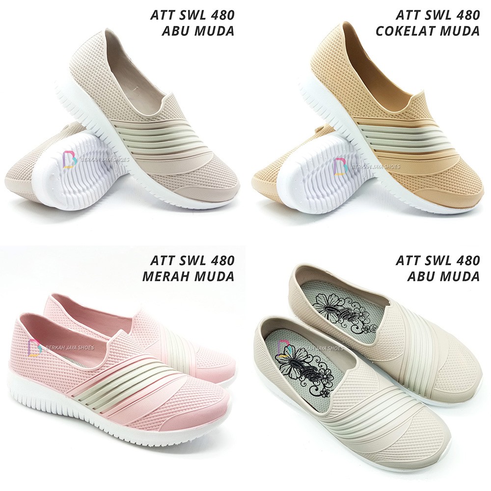 Sepatu Karet Wanita - Sepatu Slip On Karet Wanita ATT SWL 480 Varian Warna - Anti Air &amp; Anti Slip