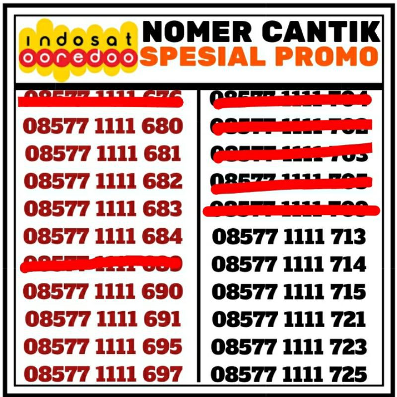 NOMER CANTIK INDOSAT IM3 OBRAL MURAH 4G LTE SERI KWARTED