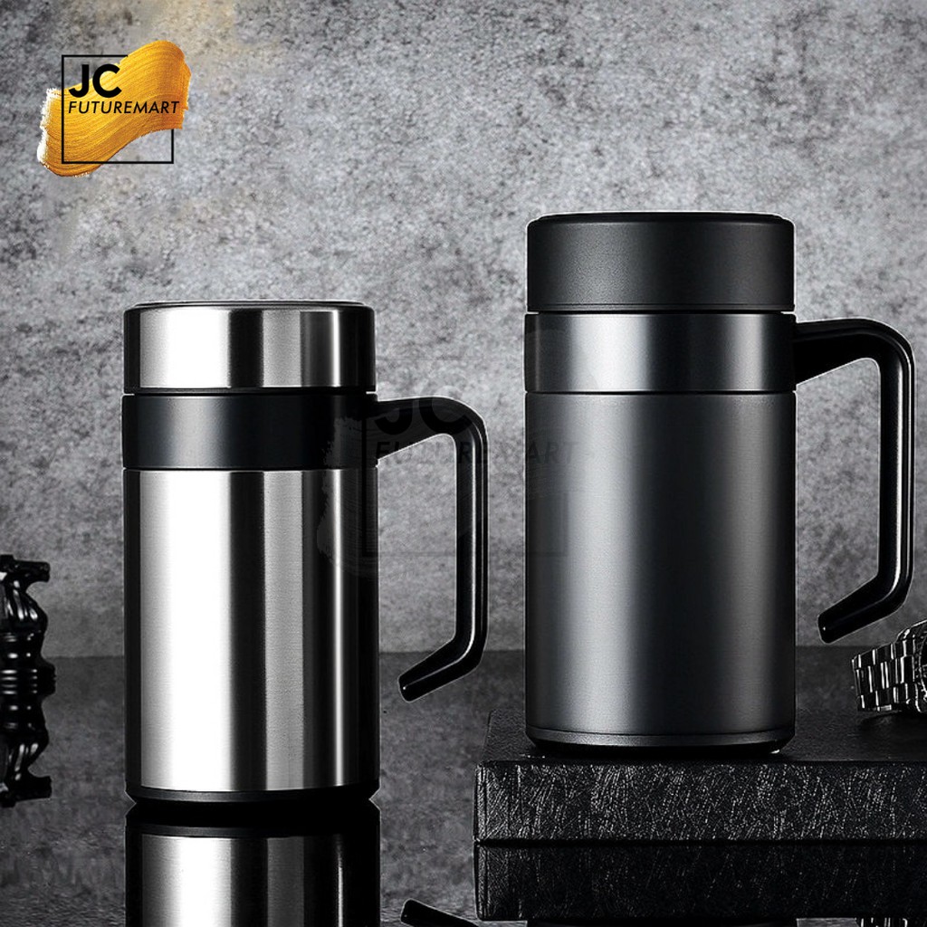 TUMBLER THERMO MUGS 400ML - ZBLQ7 | STAINLESS STEEL INSULATED CUP - Hitam