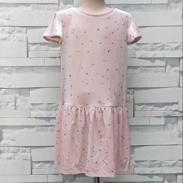 Dress anak lengan pendek GAP kids bludru star sz.6-7y