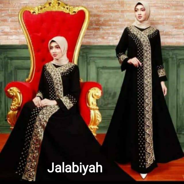 ALMA ABAYA HITAM JALABIYAH