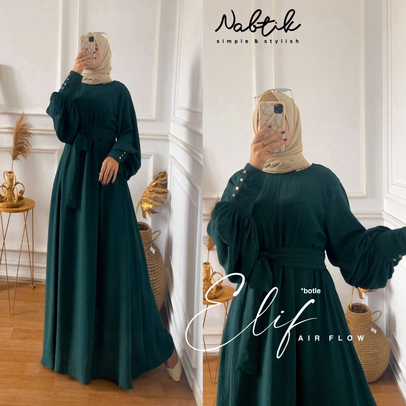 Resstokk  gamis wanita Elif gown terbaru original by nabtik