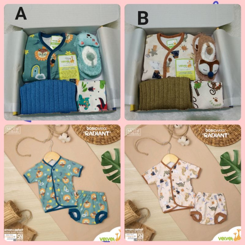 Hampers Kado Bayi Baru Lahir Newborn 0-3 bulan Velvet junior Libby  Baju  Bayi Cewek Cowok-6