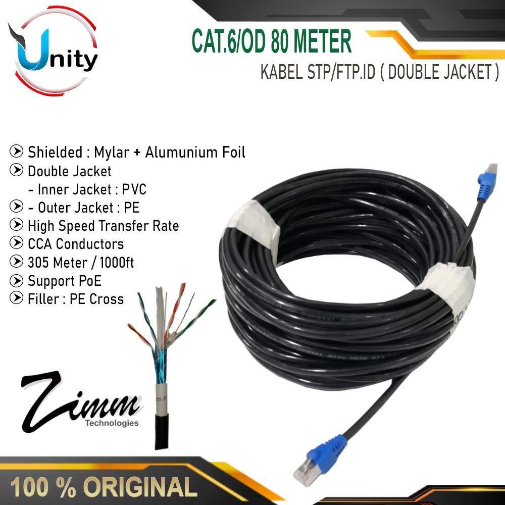 STP FTP CAT6 Zimmlink 80 Meter Kabel FTP CAT6 ZimmLink Kabel LAN FTP CAT6 80M