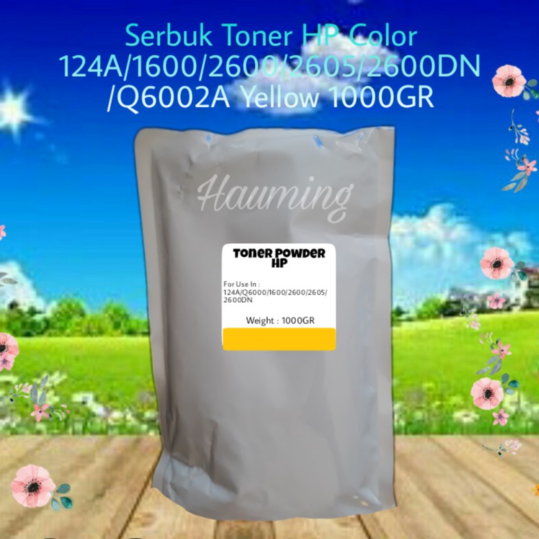 Serbuk Toner HP 124A 1600 2600 2605 2600N 2605DN 2605DTN MFP CM1015 CM1017 Q6002A Yellow 1kg