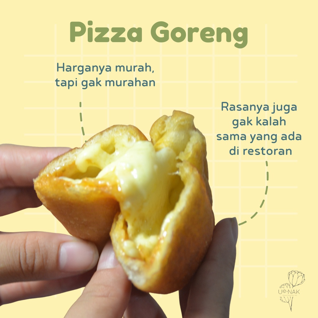 

PIZZA GORENG UE.NAK Varian Full Cheese Isi 4 Pcs Camilan Frozen