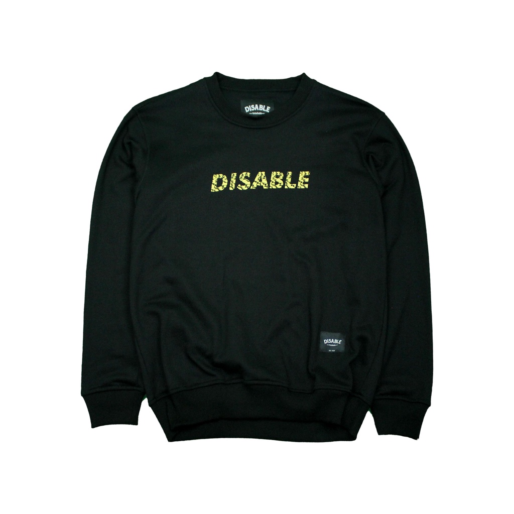 DISABLE Sweater | Crewneck Black Hitam - SWD 85