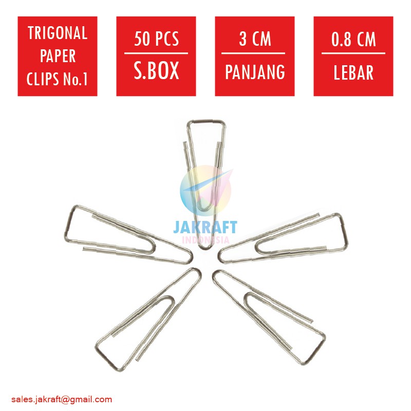 

(1 Box Kecil) Trigonal Paper Clips Clip Klip Kertas No.1 Murah Berkualitas Seperti Joyko