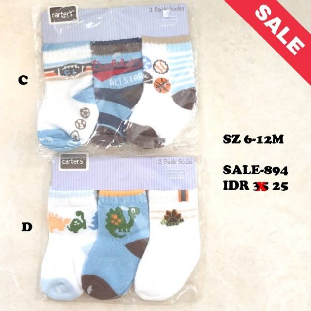 SALE Kaos Kaki Anak Carter 6-12m (kode: 894)