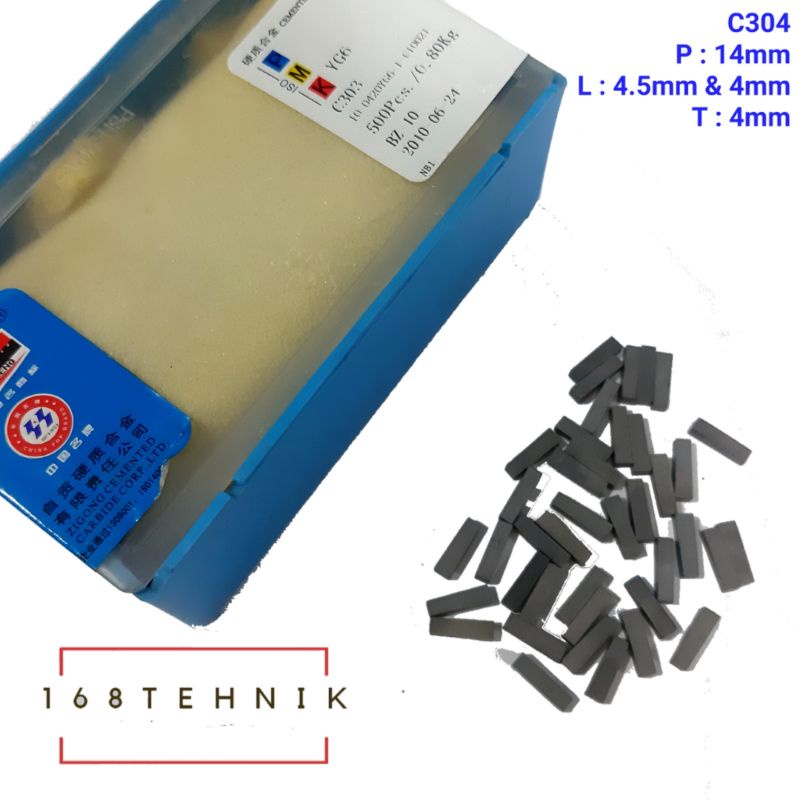 Mata Widia YG6 C304 isi 400 / Pahat Widia Carbide YG-6 C304 / Pahat Bubut Box / Baja Widia C304