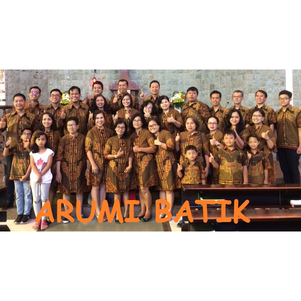 Sarimbit Batik Couple Kemeja dan Dress Seragam Paduan Suara Gereja