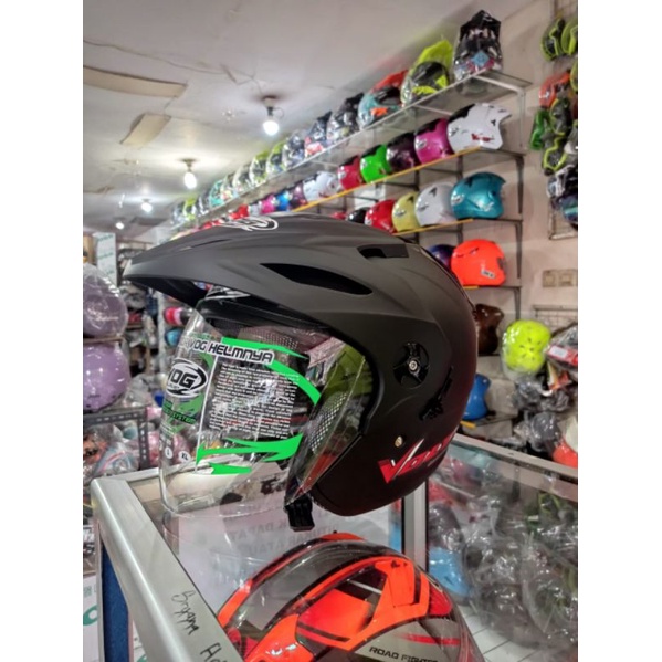 HELM VOG VOLT BLAK DOFF DOBEL VISOR ORIGINAL