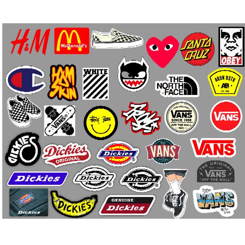 

Paket stiker isi 32 pcs BRAND HYPEBEAST bahan graftac anti air