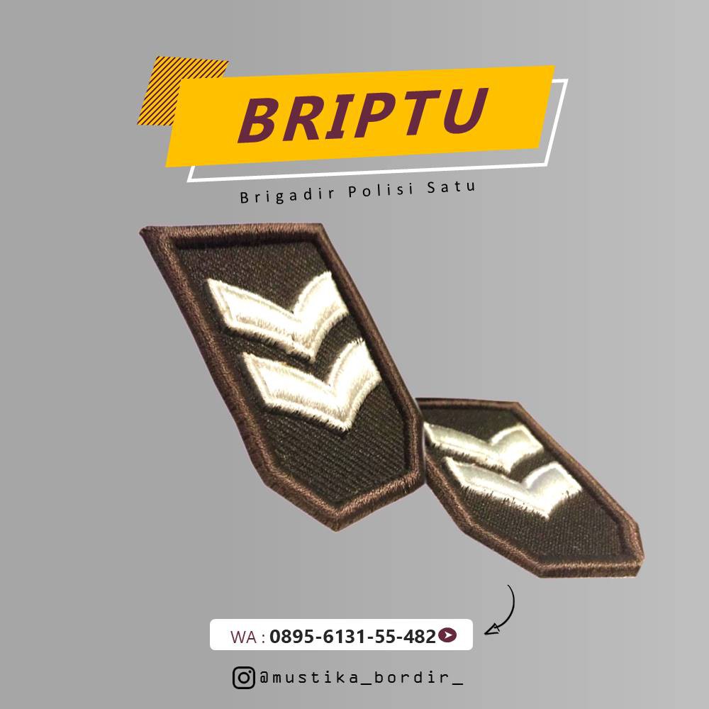 Bordir Timbul Pangkat Polisi Briptu