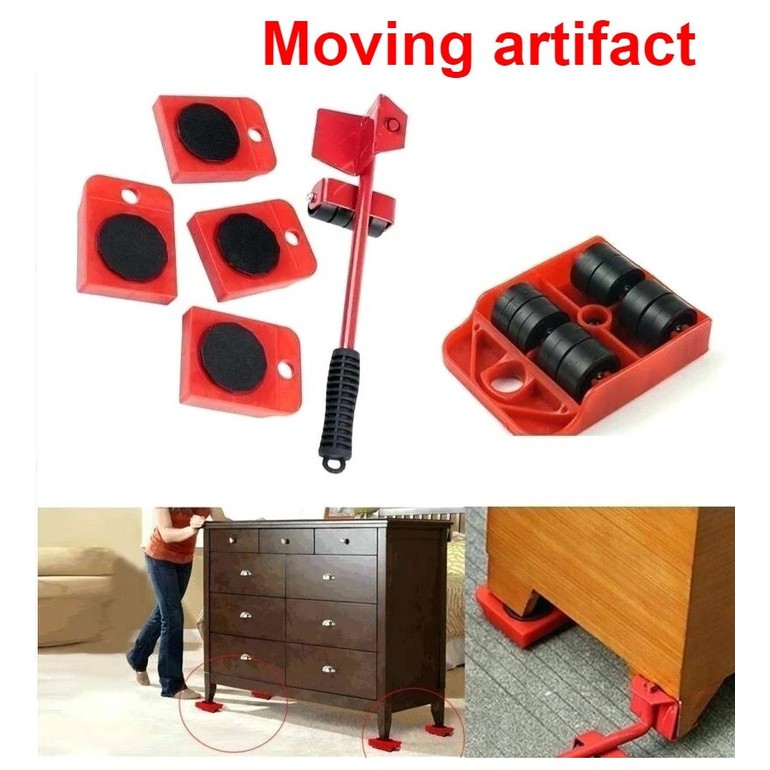 Alat bantu angkat pindah perabotan furniture mover set isi 4 roda